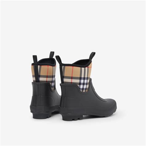 burberry check neoprene rain boots